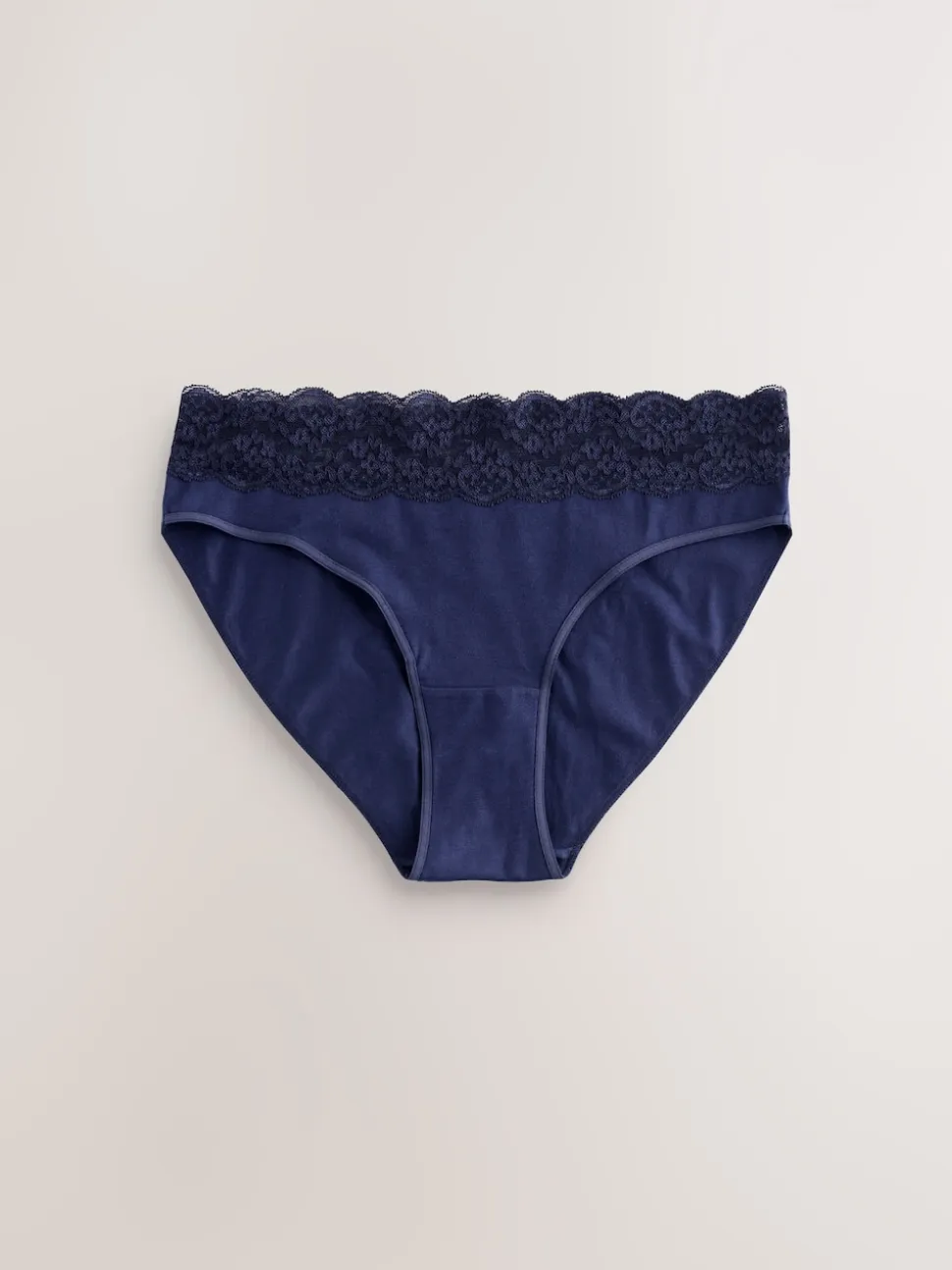 Blue Ditsy Floral High Leg Cotton Lace Knickers 4 Pack