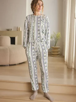 Blue Floral Cosy Long Sleeve Pyjamas