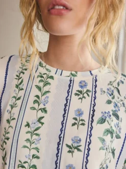 Blue Floral Cosy Long Sleeve Pyjamas