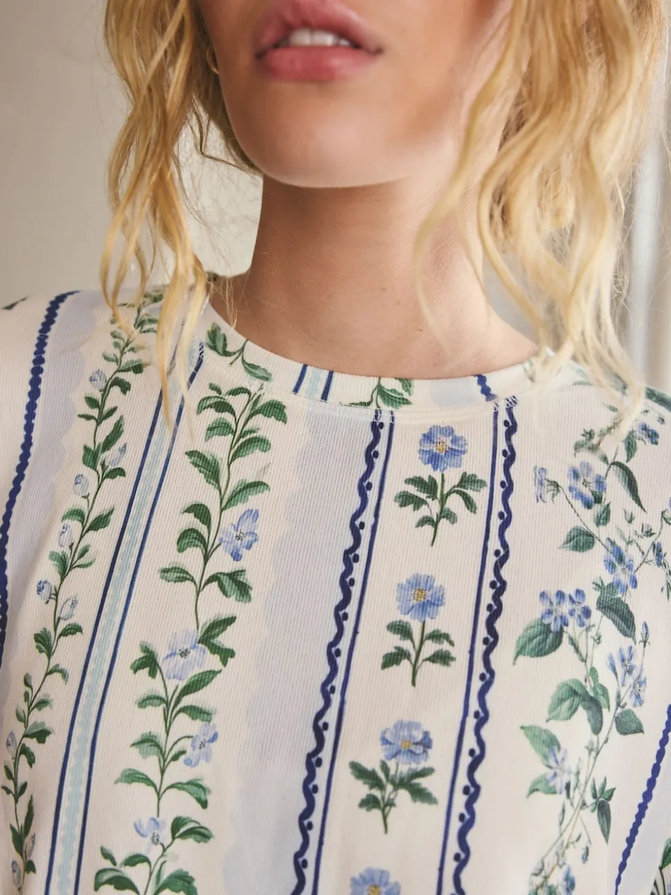 Blue Floral Cosy Long Sleeve Pyjamas