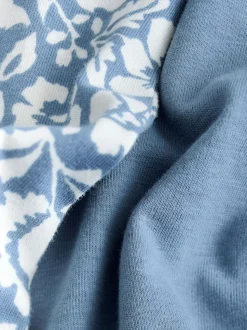 Blue Floral Cotton Short Set Pyjamas