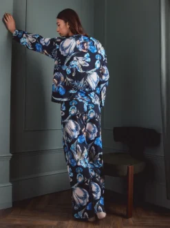 Blue Floral Kew Collection Long Sleeve Pyjamas