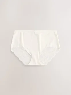 Blue Floral Midi No VPL Lace Back Briefs 5 Pack