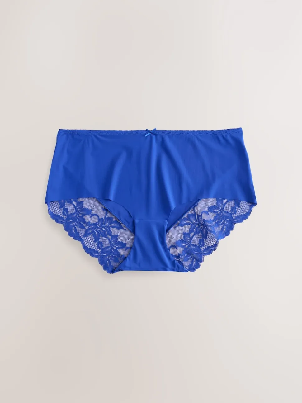 Blue Floral Midi No VPL Lace Back Briefs 5 Pack