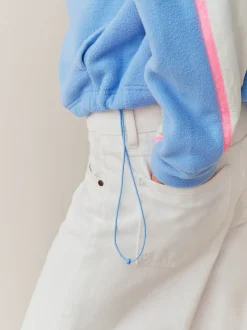 Blue Half Zip Fleece with Colourblock Panels