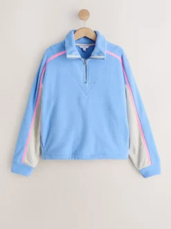 Blue Half Zip Fleece with Colourblock Panels
