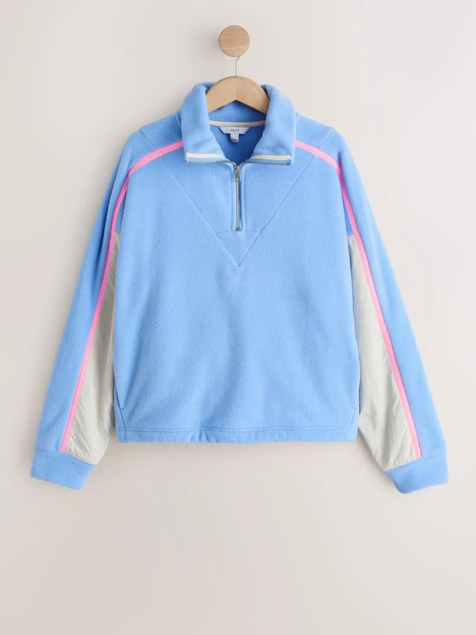 Blue Half Zip Fleece with Colourblock Panels