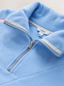 Blue Half Zip Fleece with Colourblock Panels