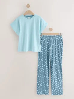 Blue Heart Short Sleeve Pyjamas