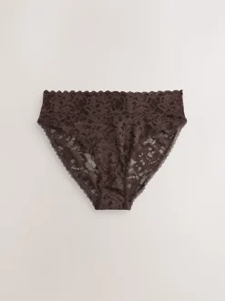 Blue High Leg All Over Lace Knickers 3 Pack