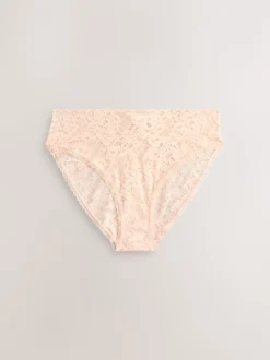 Blue High Leg All Over Lace Knickers 3 Pack