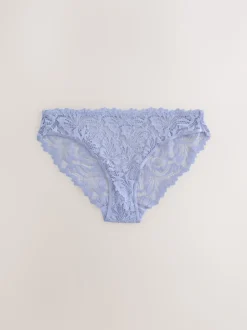Blue High Leg Ultimate Comfort Lace Knickers 2 Pack