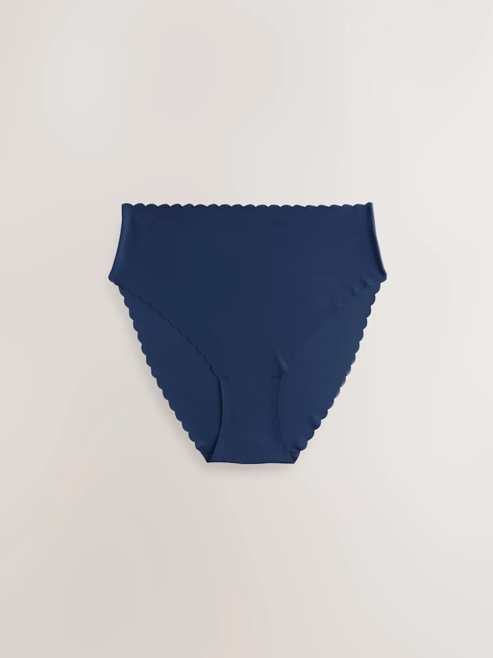 Blue High Waist High Leg No VPL Scallop Knickers 3 Pack
