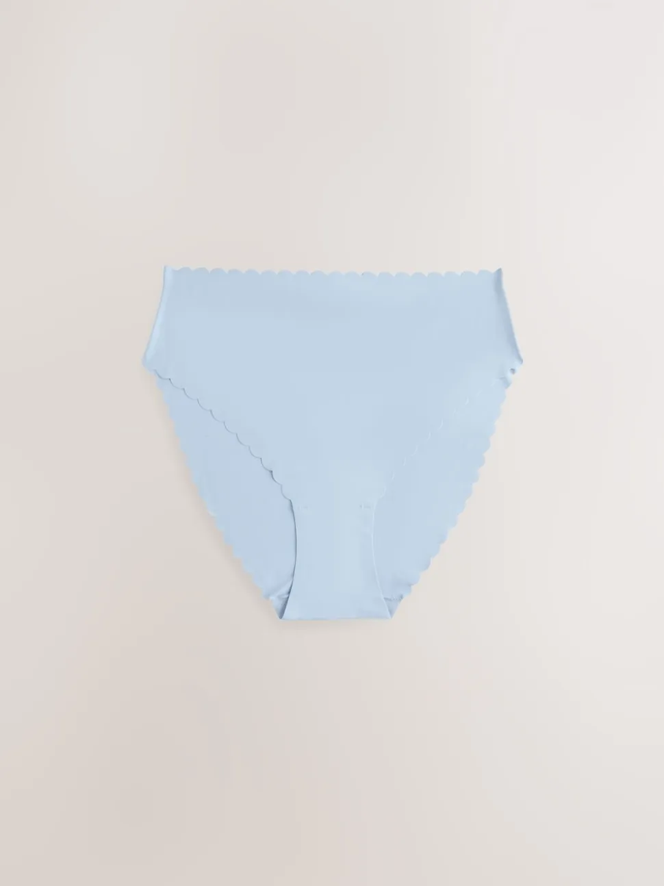Blue High Waist High Leg No VPL Scallop Knickers 3 Pack