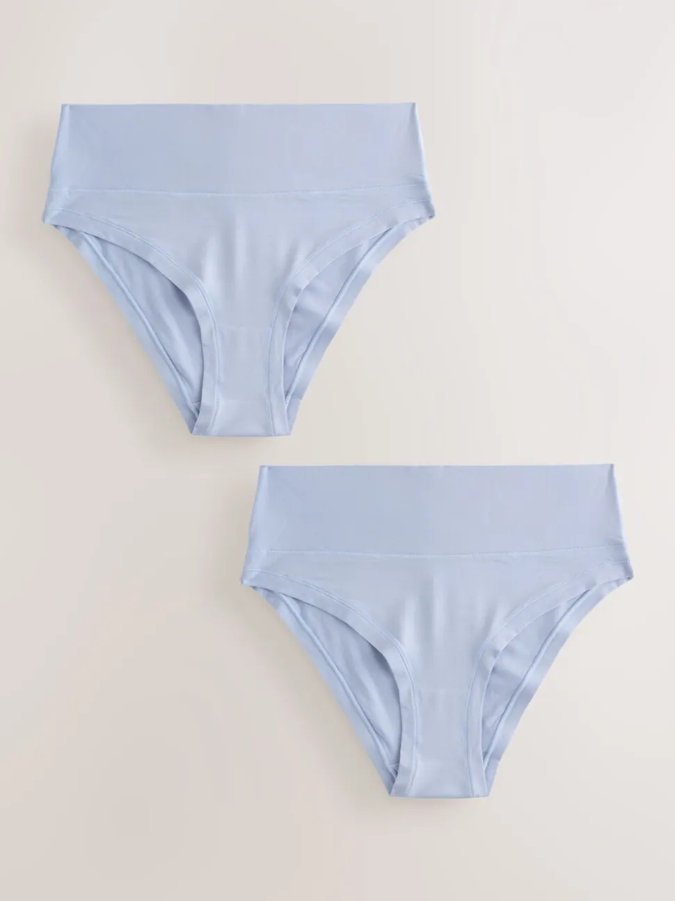 Blue High Waist High Leg Ultimate Comfort Knickers 2 Pack
