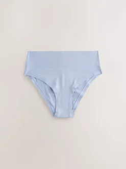 Blue High Waist High Leg Ultimate Comfort Knickers 2 Pack