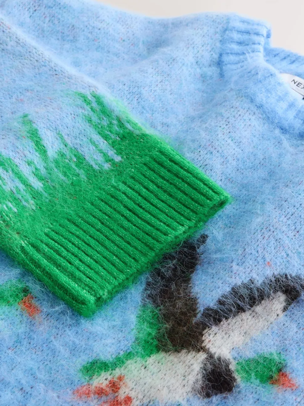 Blue Mallard Duck Graphic Brushed Crew Neck Jumper