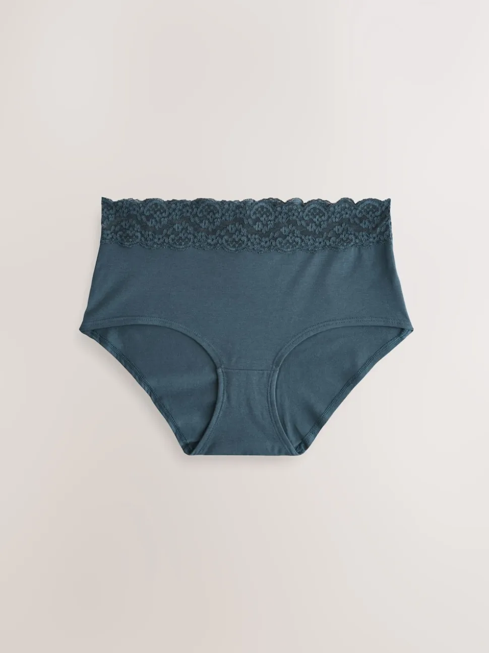 Blue Midi Cotton and Lace Knickers 7 Pack