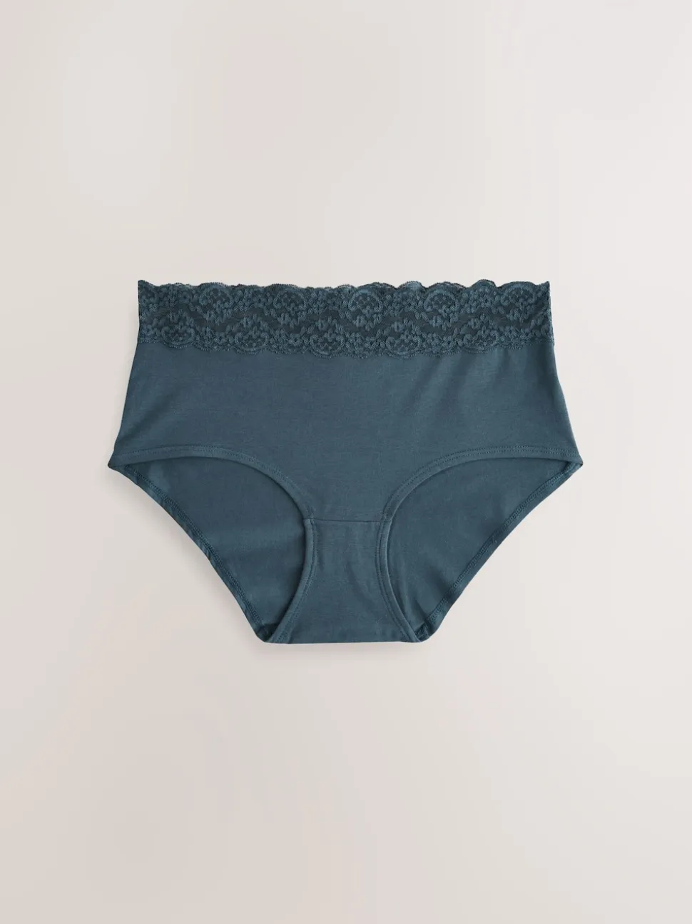 Blue Midi Cotton and Lace Knickers 7 Pack