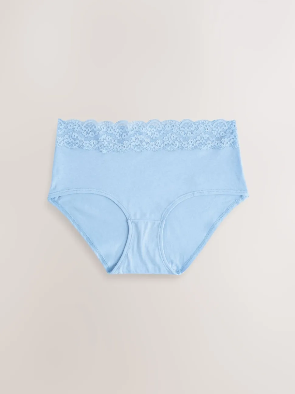 Blue Midi Cotton and Lace Knickers 7 Pack