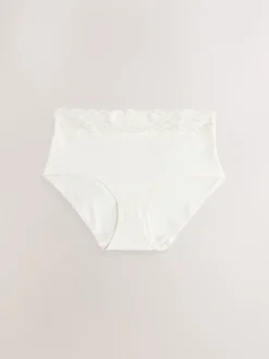 Blue Midi Cotton and Lace Knickers 7 Pack