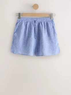 Blue N. Premium 100% Linen Shorts