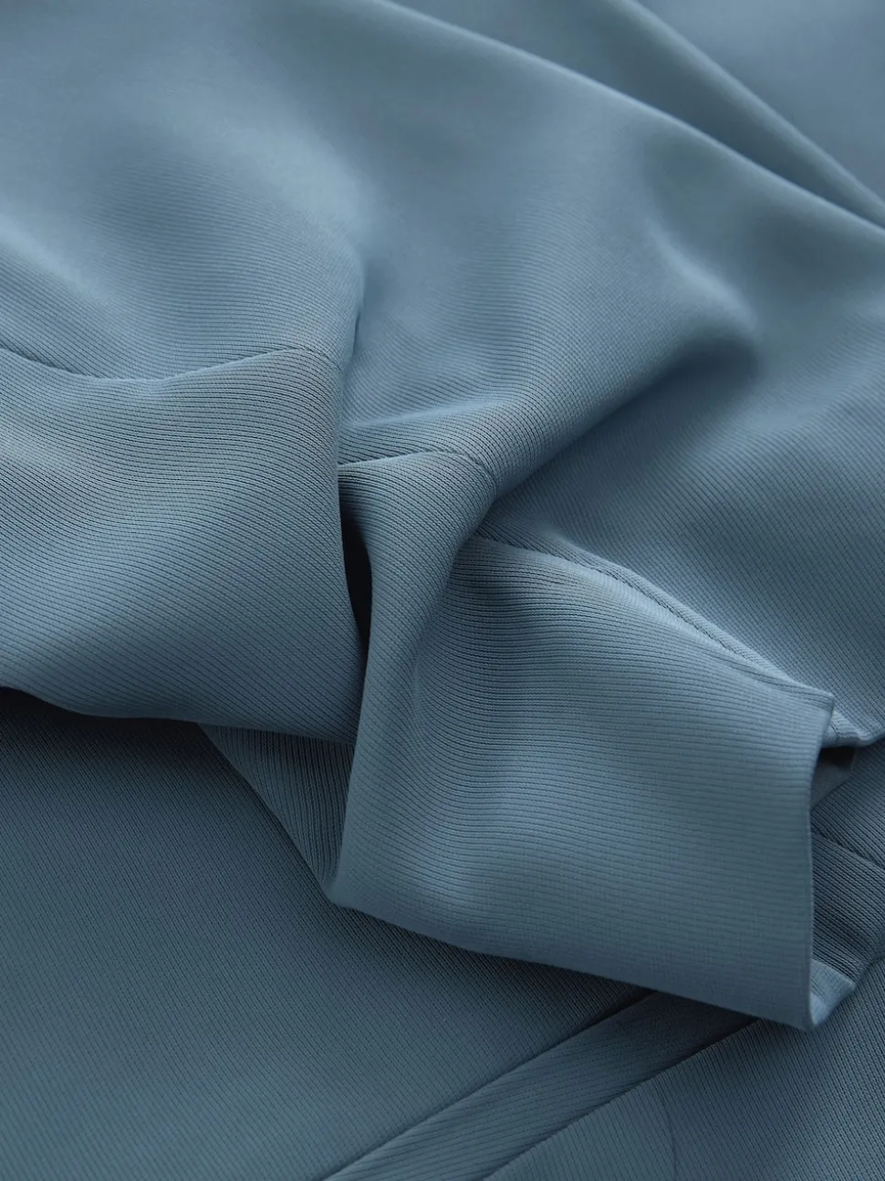 Blue Relaxed Ruched Sleeve Blazer
