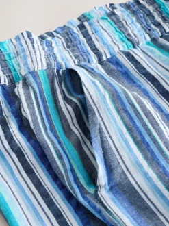 Blue Stripe Pull On Wide Leg Trousers