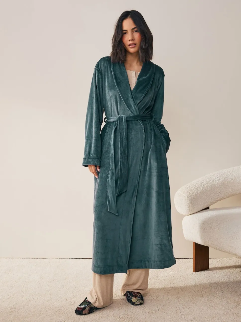 Blue Studio Cosy Ribbed Dressing Gown