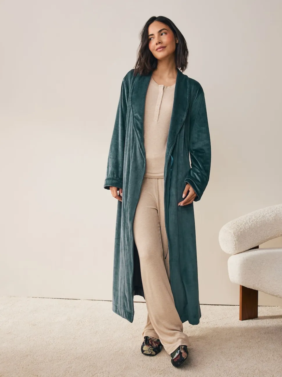 Blue Studio Cosy Ribbed Dressing Gown