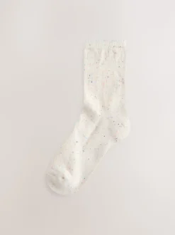 Blue/Grey Neppy Cushion Sole Socks 4 Pack