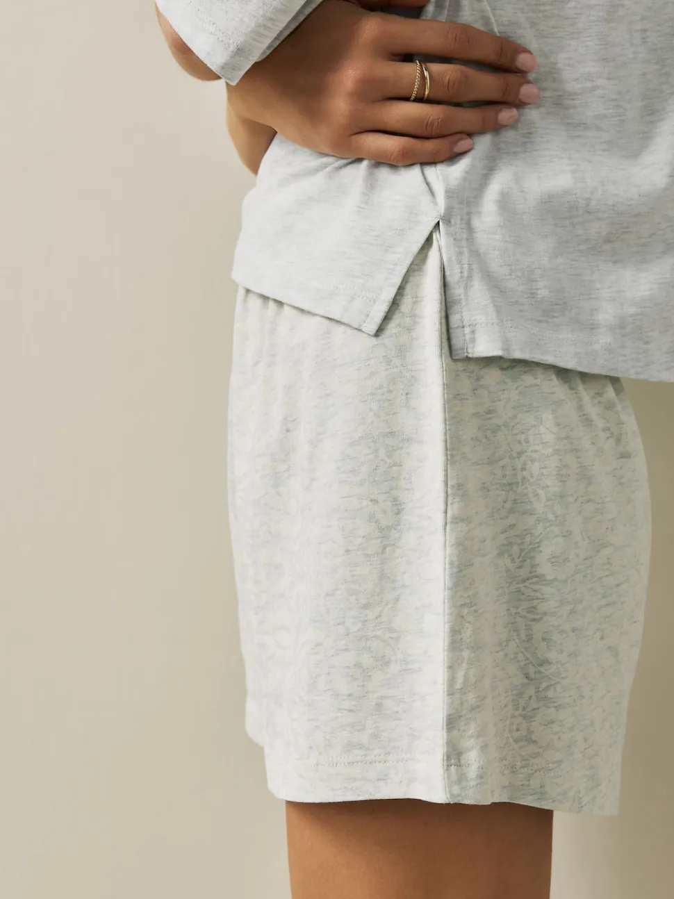 Blue/Grey/Pink Floral Short Set Pyjamas 3 Pack