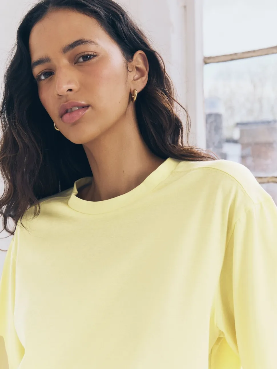 Blue/Lemon Yellow/Neutral Elbow Length Crew Neck 100% Cotton T-Shirts 3 Pack