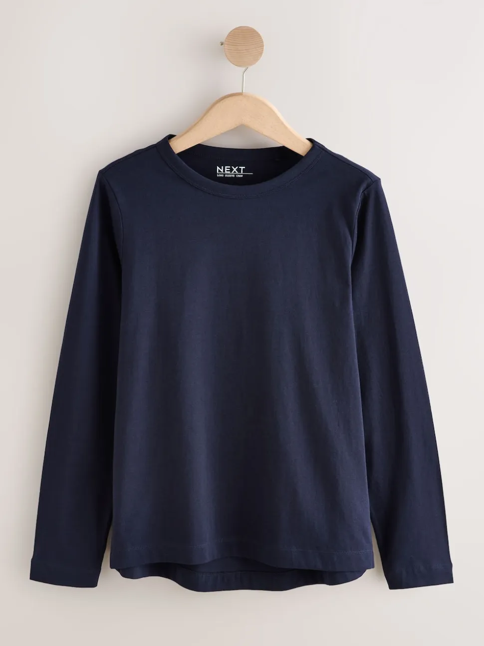 Blue/Navy/Cream/Grey Long Sleeve Crew Neck T-Shirts 5 Pack