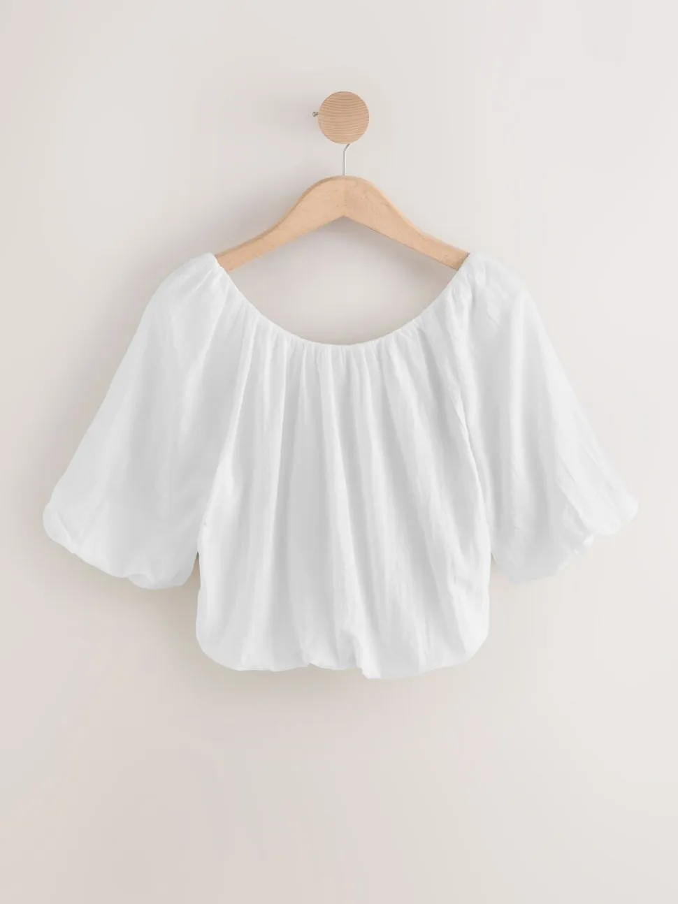 Blue/Pink Puff Sleeve Blouson Top