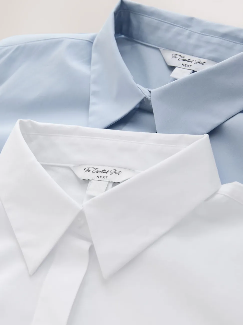 Blue/White Fitted Stretch Essential Long Sleeve Shirts 2 Pack