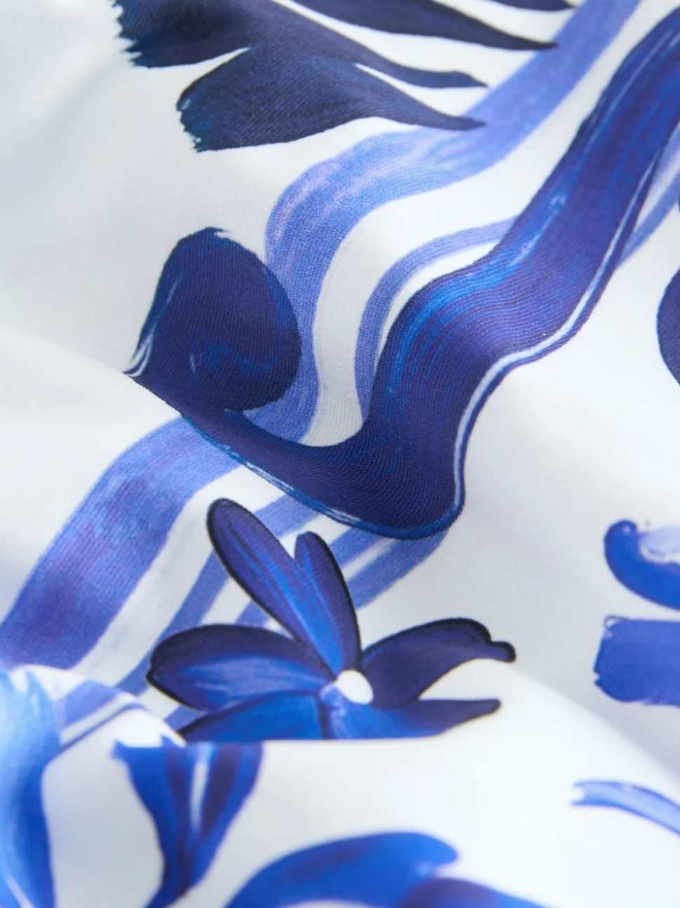 Blue/White Floral Wrap Tummy Control Swimsuit