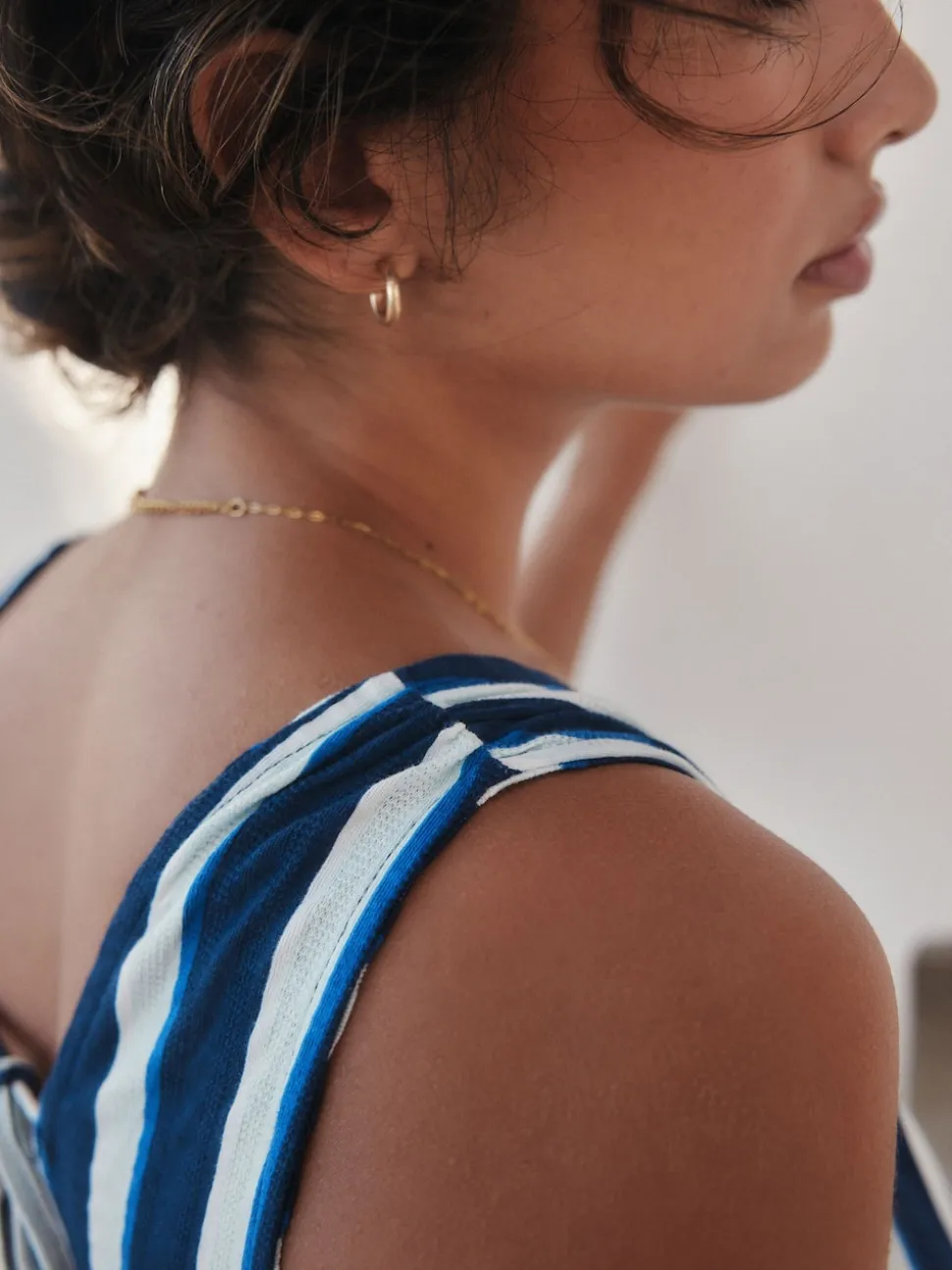 Blue/White Jersey Summer Playsuit