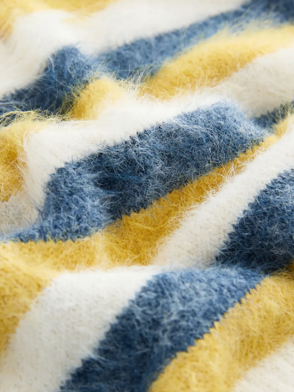 Blue/Yellow Stripe Gem Button Short Sleeve Knitted Polo Jumper