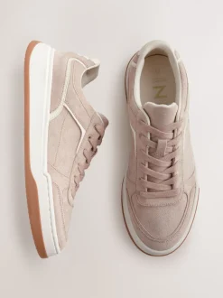 Blush Pink Forever Comfort® Panelled Retro Lace-Up Trainers