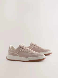 Blush Pink Forever Comfort® Panelled Retro Lace-Up Trainers