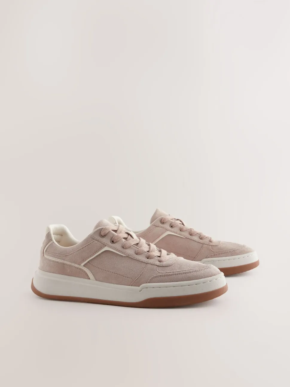 Blush Pink Forever Comfort® Panelled Retro Lace-Up Trainers