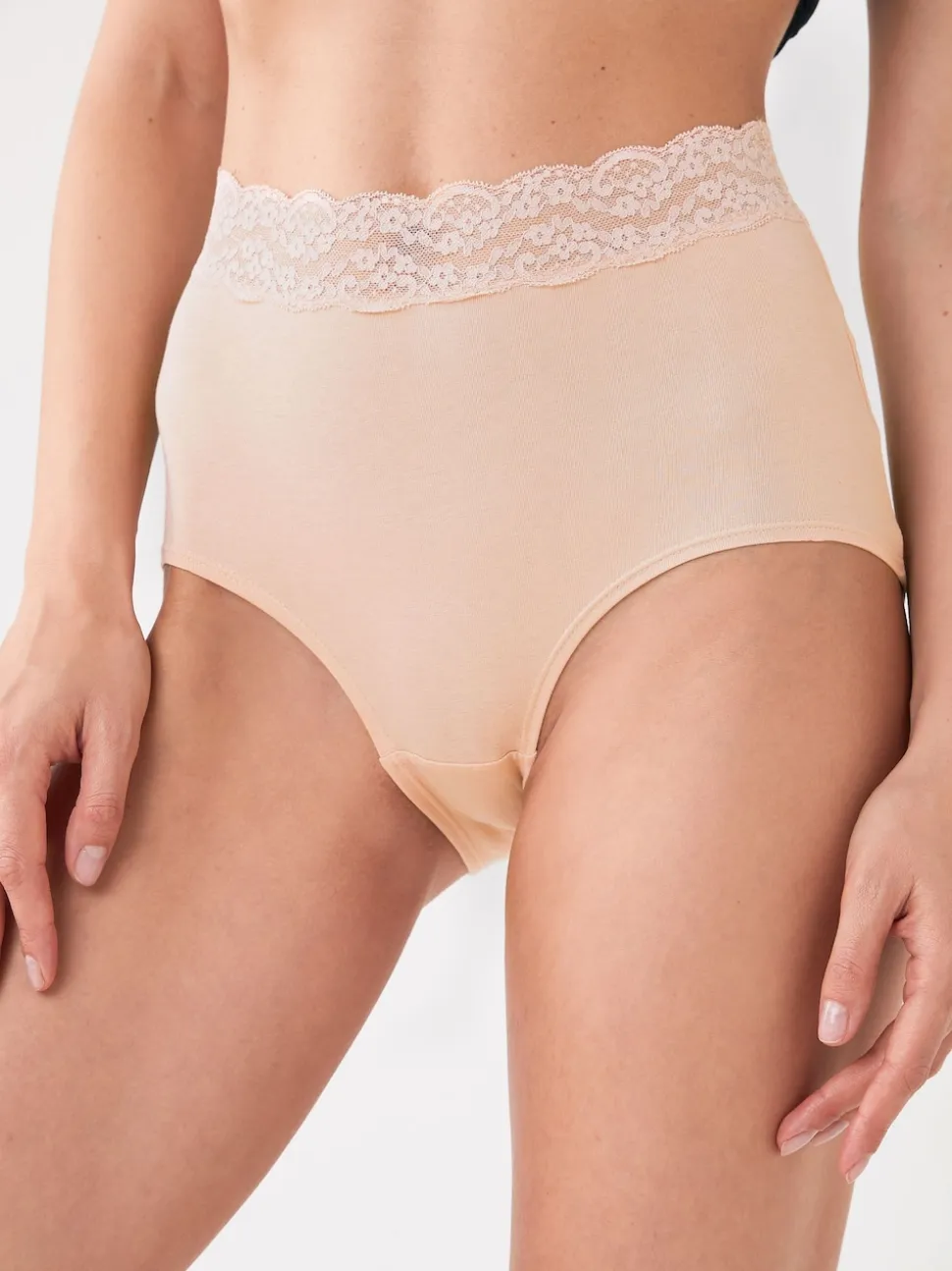 Blush Pink Full Brief Cotton Lace Knickers 4 Pack