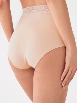 Blush Pink Full Brief Cotton Lace Knickers 4 Pack