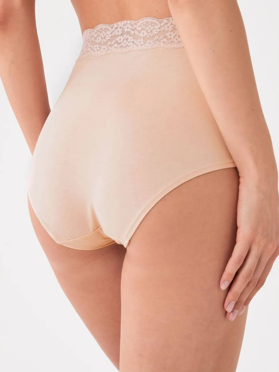Blush Pink Full Brief Cotton Lace Knickers 4 Pack