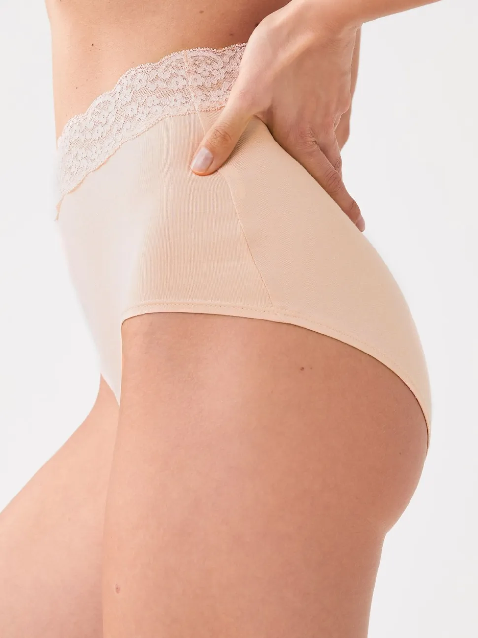 Blush Pink Full Brief Cotton Lace Knickers 4 Pack