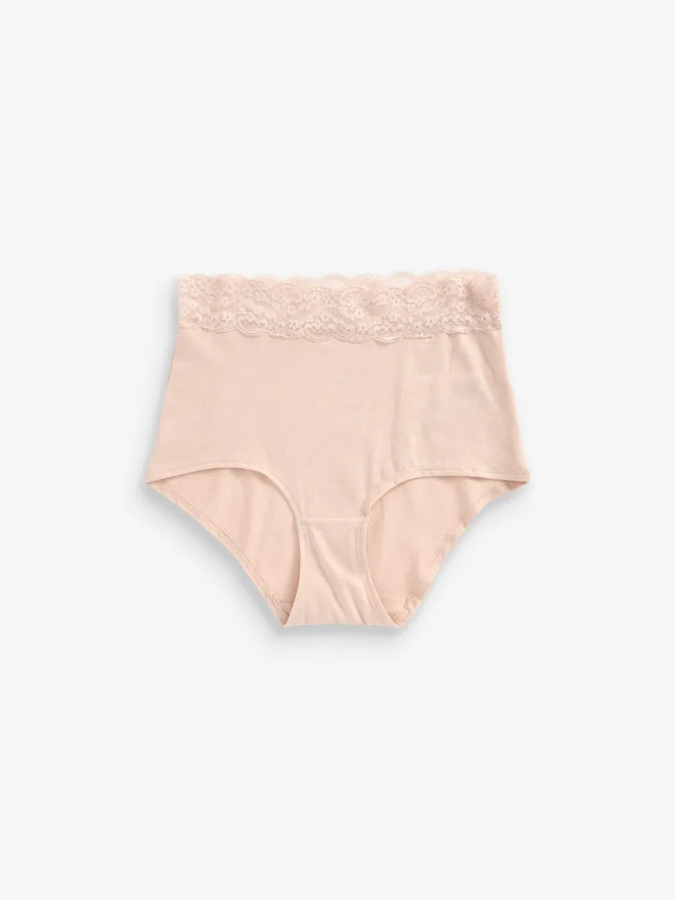Blush Pink Full Brief Cotton Lace Knickers 4 Pack
