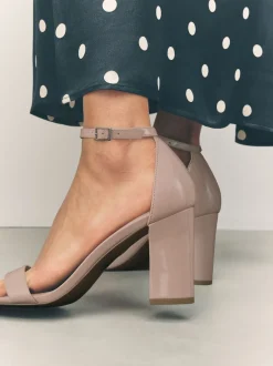 Blush Pink Standard/Wide Fit Block Heel Sandals