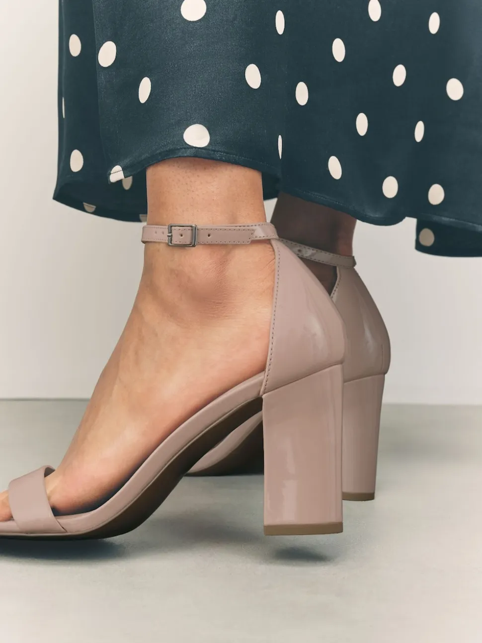 Blush Pink Standard/Wide Fit Block Heel Sandals