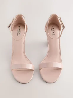 Blush Pink Standard/Wide Fit Block Heel Sandals